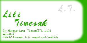 lili timcsak business card